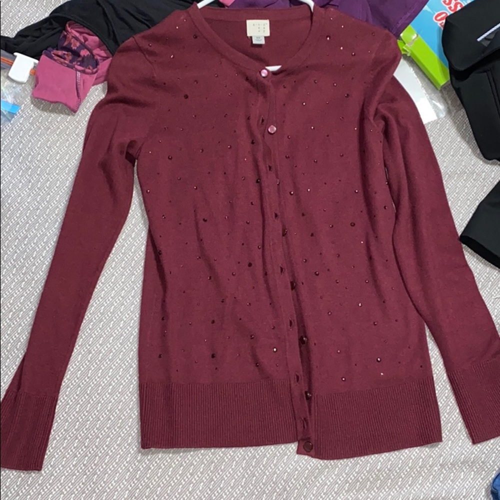 Maroon cardigan fro target size XS